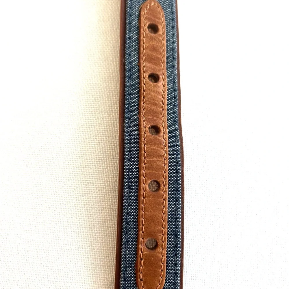 Tommy Hilfiger Leather Denim Ribbon Belt Men’s Belt Sz 42 Casual Preppy